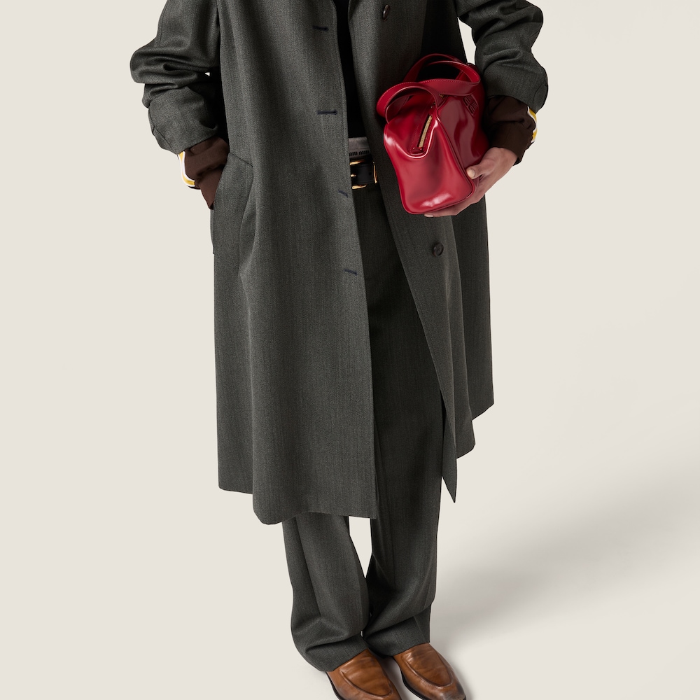 Miu Miu Single-breasted coat in Cover fabric Slate Gray