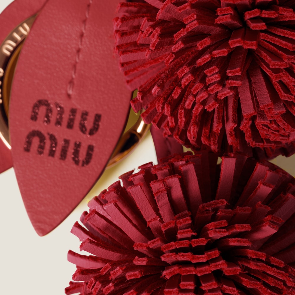 Miu Miu Trick leather keyring - Red