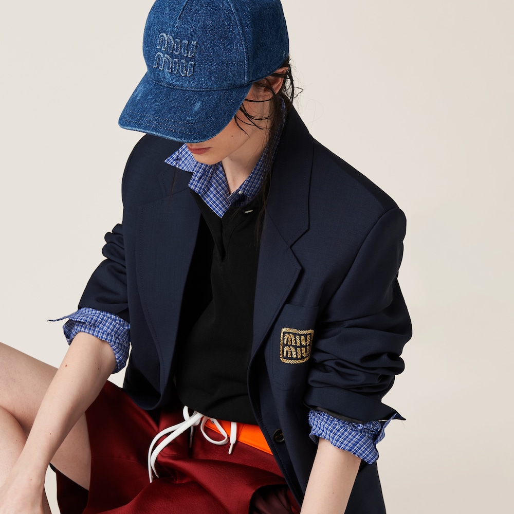 Miu Miu Denim baseball cap - Navy