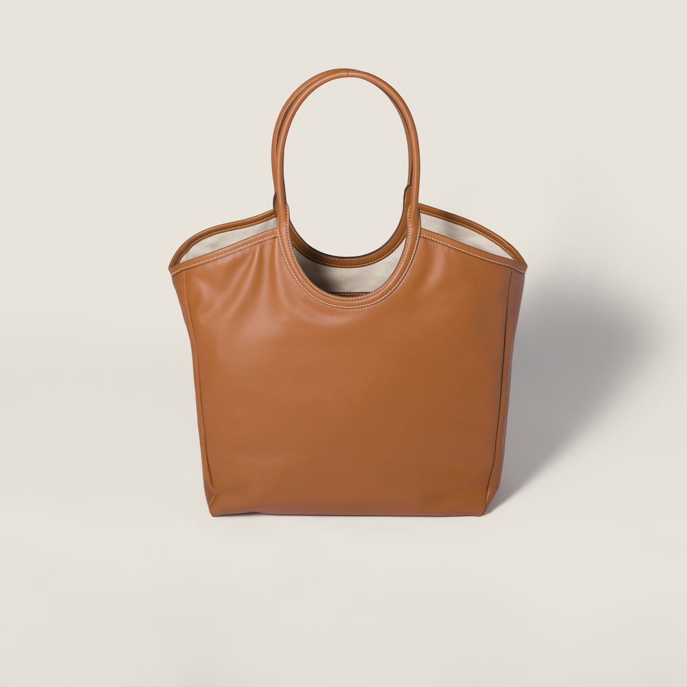 Miu Miu Ivy leather bag Cognac