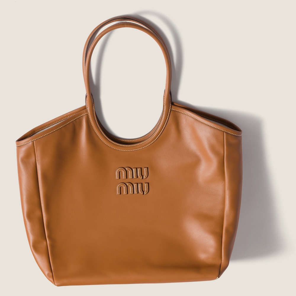 Miu Miu Ivy leather bag Cognac