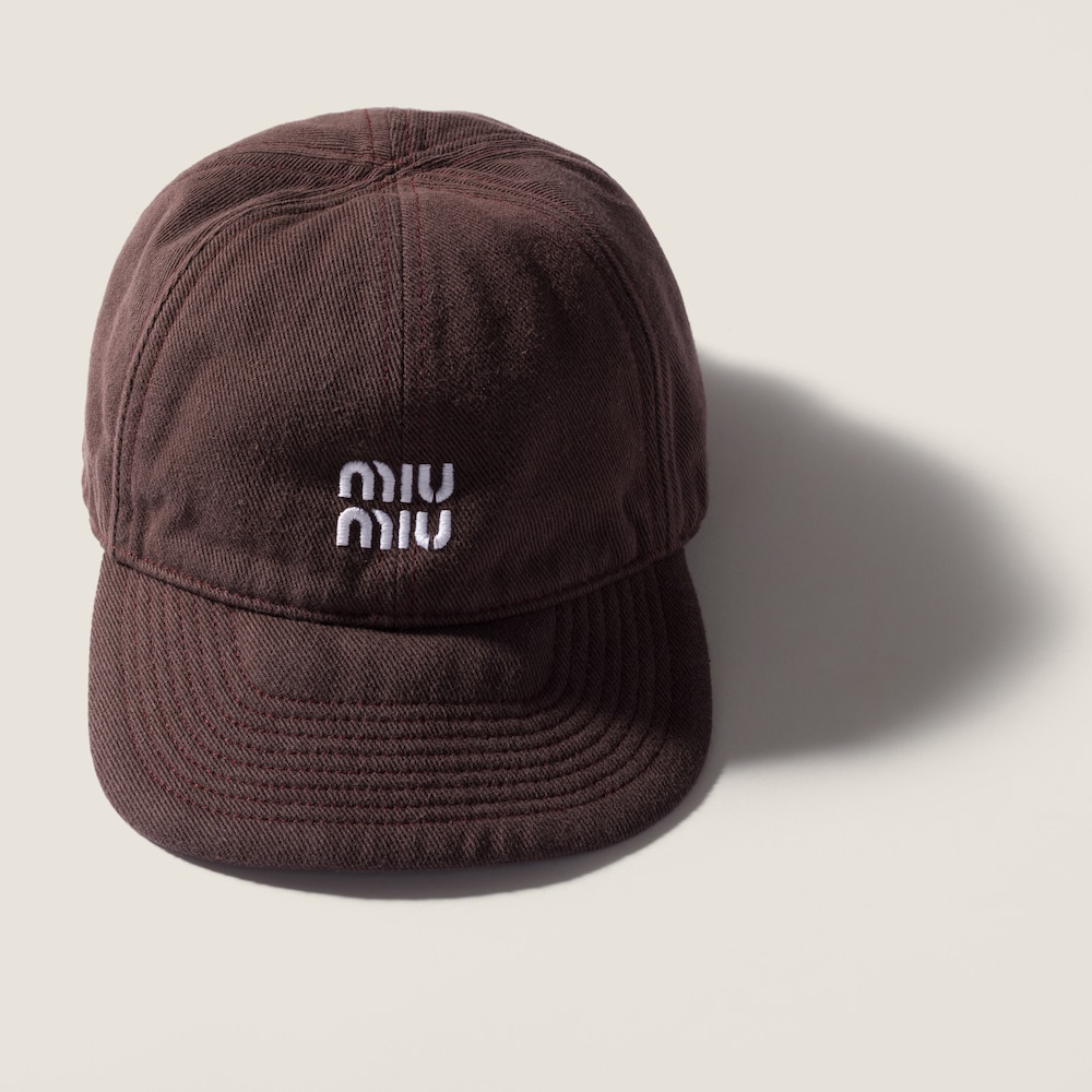 Miu Miu Denim baseball cap - Amaranth Red/Maize Yellow
