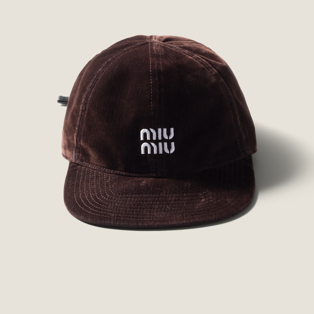 Miu Miu Velvet baseball cap - Brown/Baltic Blue