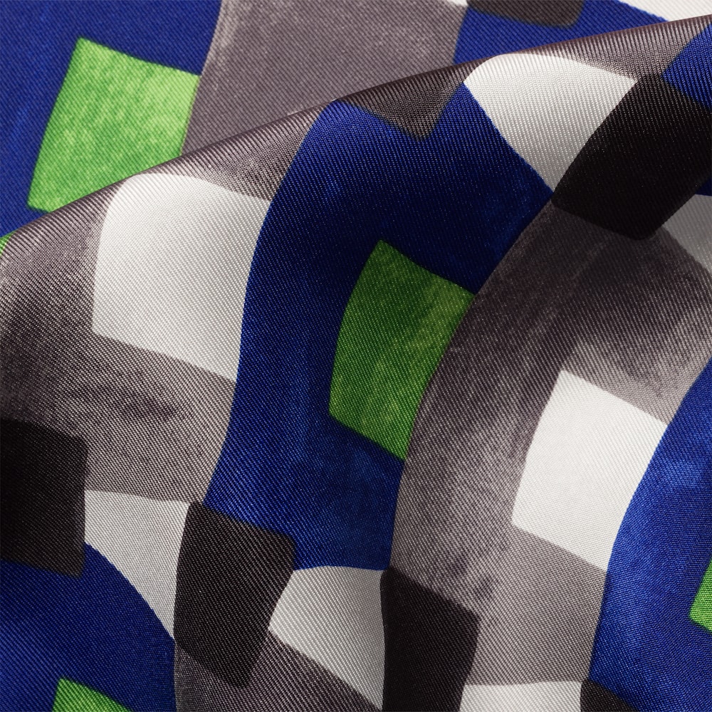 Miu Miu Printed silk scarf - Indigo/Red