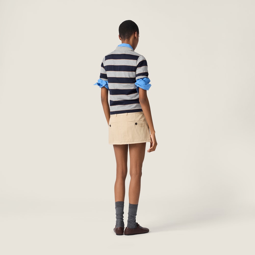 Miu Miu Striped jersey polo shirt Blue / Grey