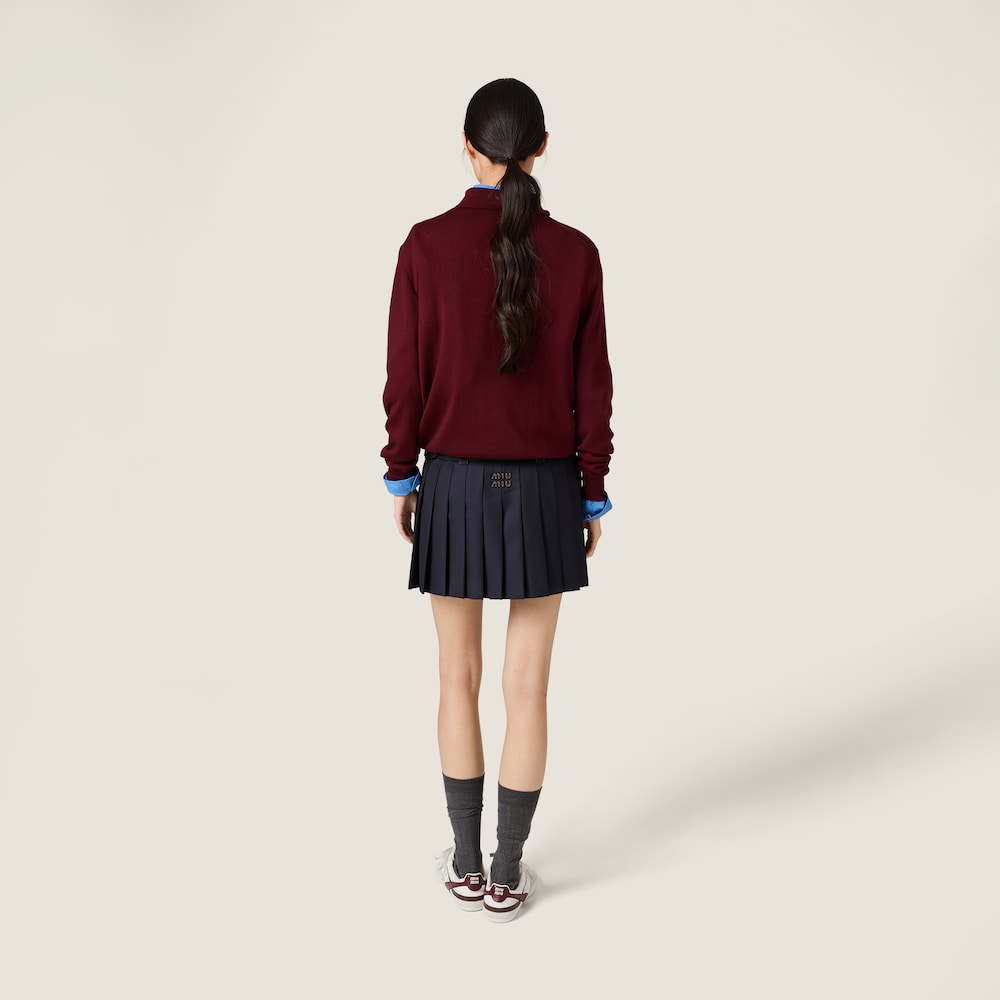 Miu Miu Pleated batavia miniskirt Navy