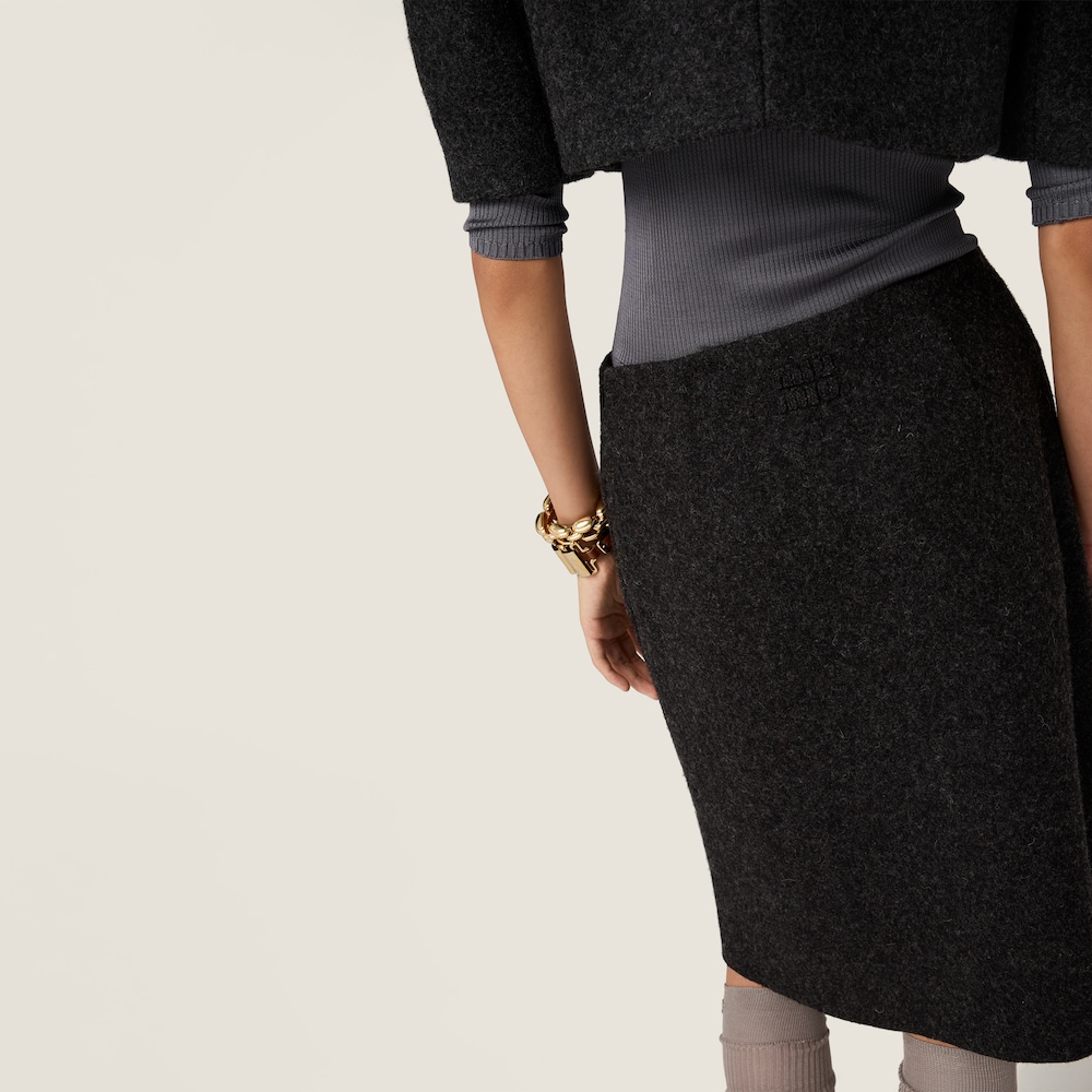 Miu Miu Shetland wool skirt Anthracite Gray