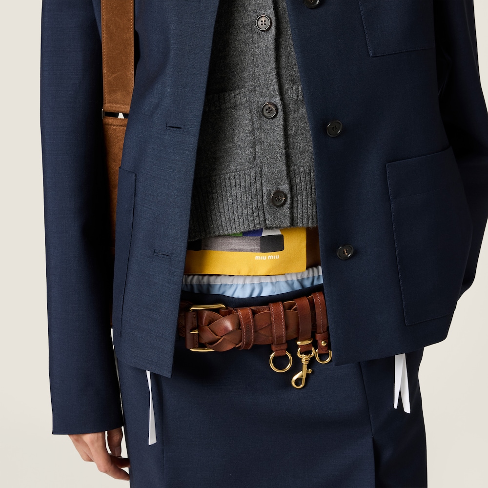 Miu Miu Single-breasted kid mohair jacket Navy