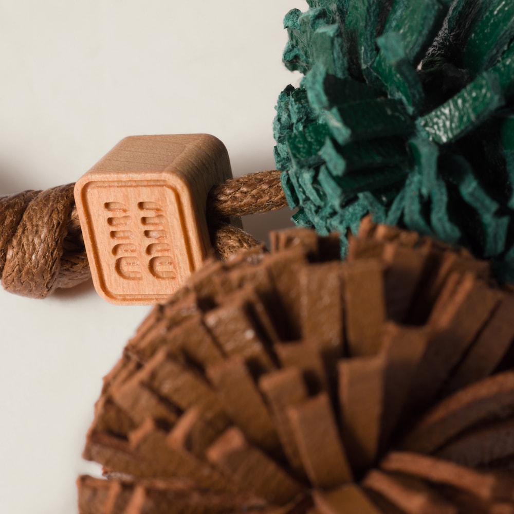 Miu Miu Leather micro trick - Cognac/Billiard Green