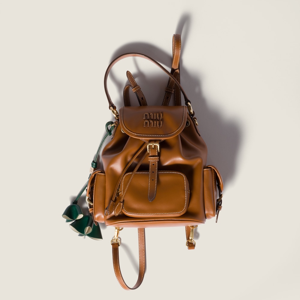 Miu Miu Leather backpack Cognac