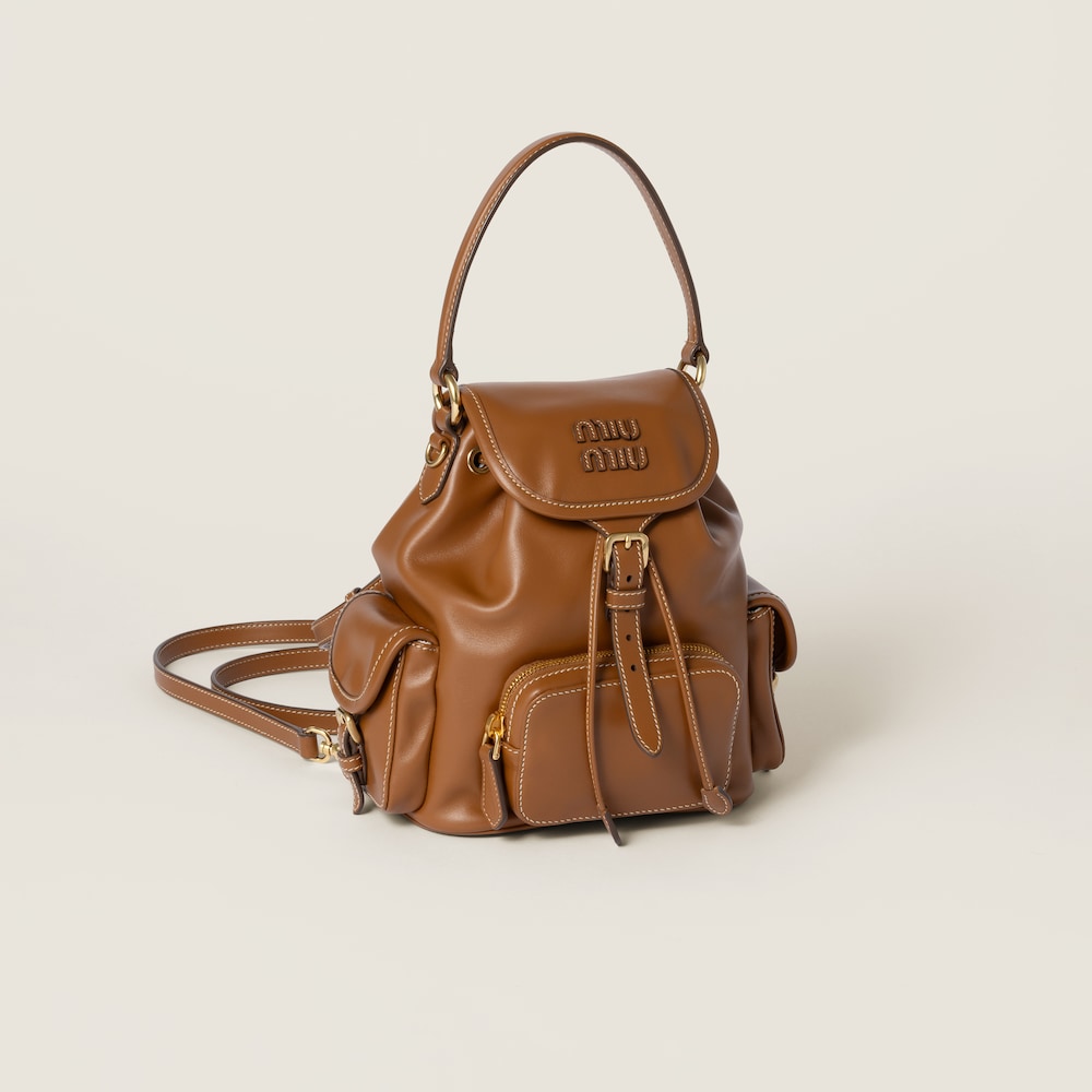 Miu Miu Leather backpack Cognac