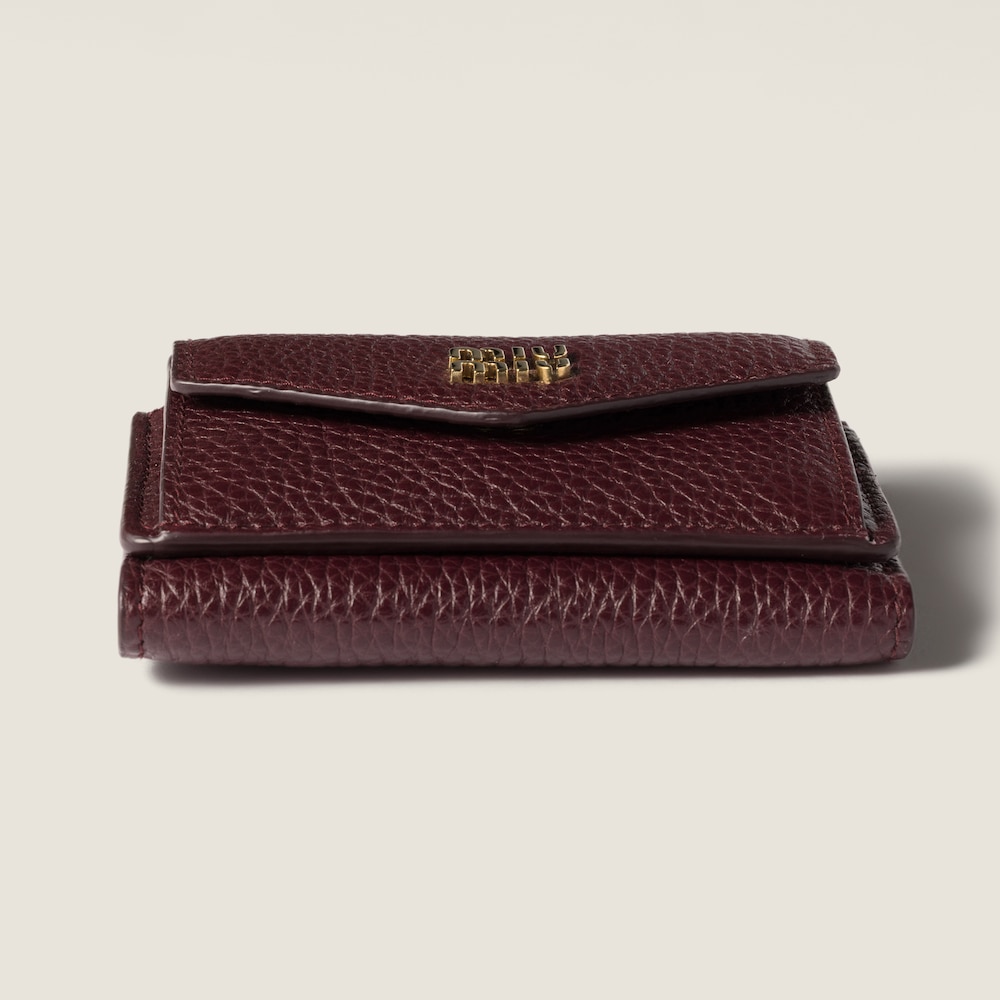 Miu Miu Small leather wallet Burgundy