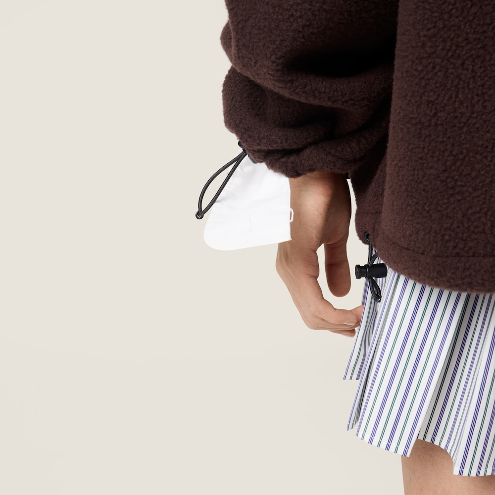 Miu Miu Fleece zipper jacket Ebony