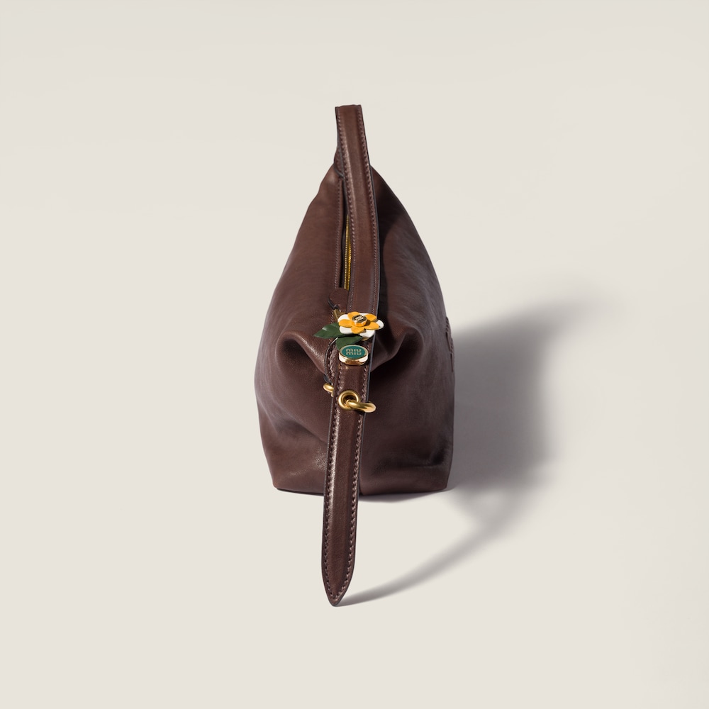 Miu Miu Enameled metal logo brooch - Billiard Green