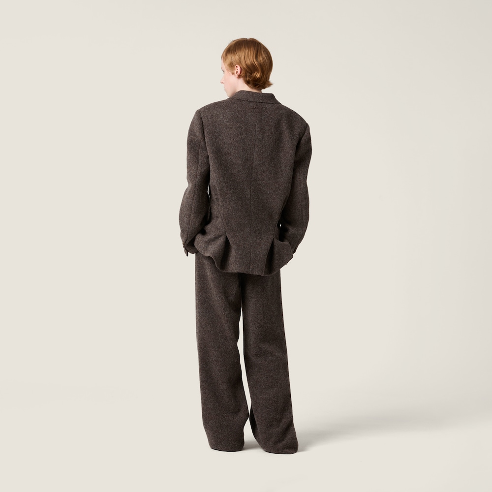 Miu Miu Single-breasted light Shetland wool jacket Ebony