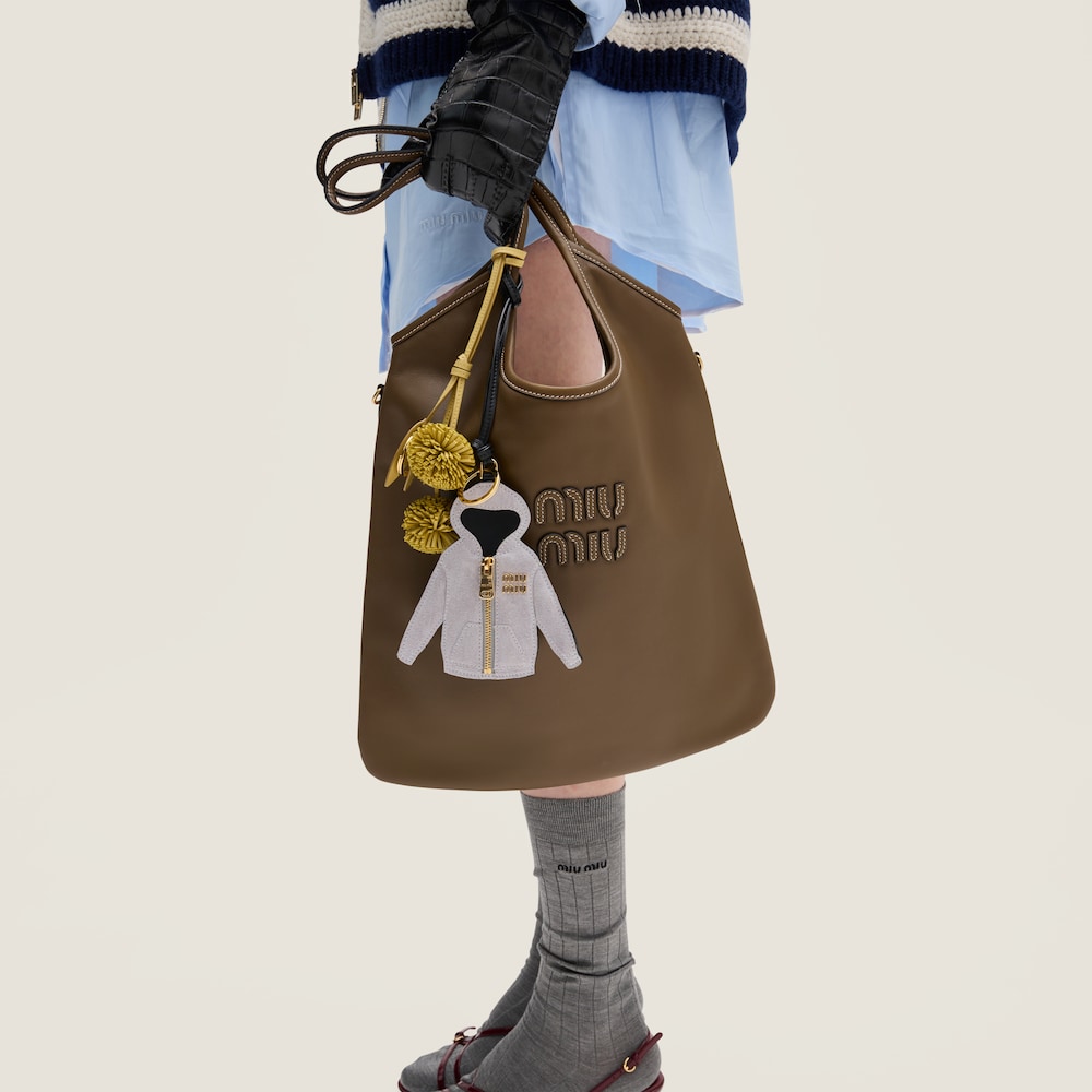 Miu Miu Trick leather keyring - Vanilla